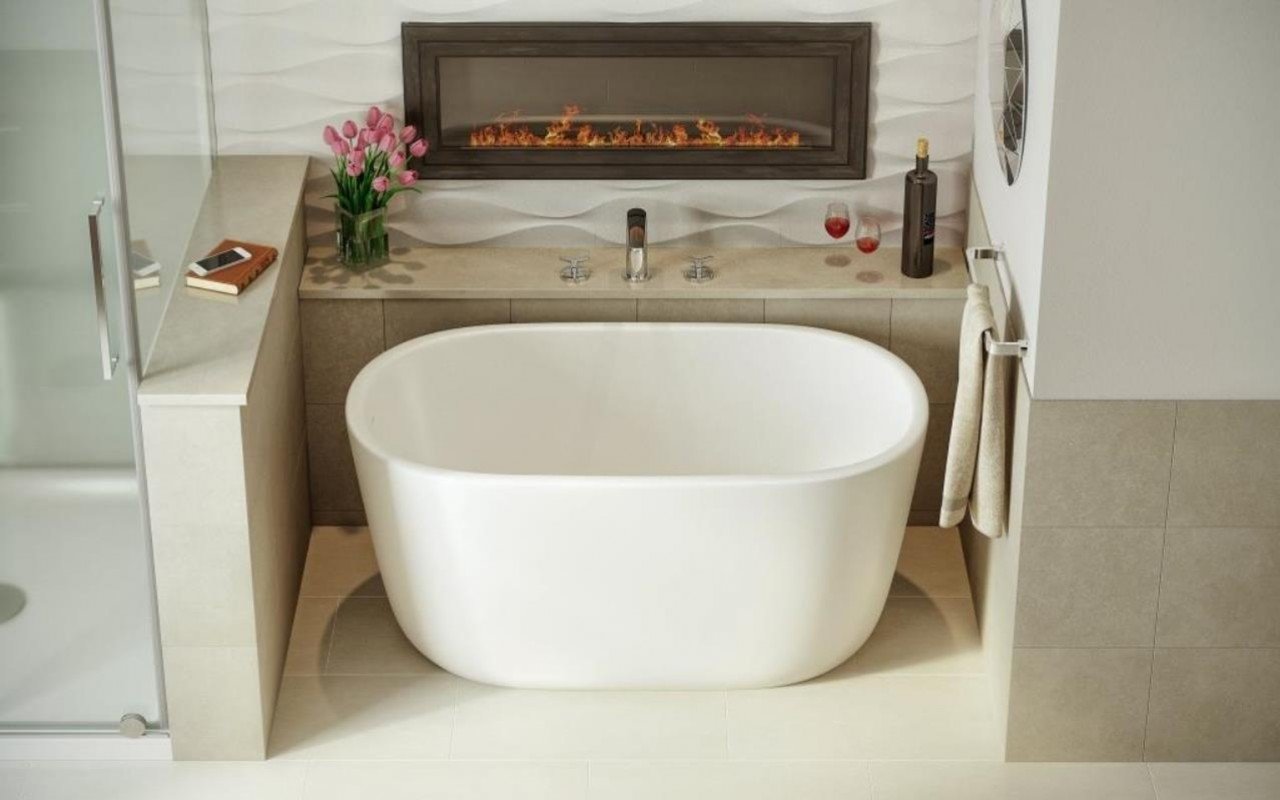 Aquatica LullabyNanoWht™ Small Freestanding Solid Surface Bathtub